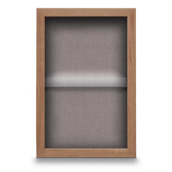 Indoor Enclosed Combo Board, 48"x36", Black Frame/Green & Buff